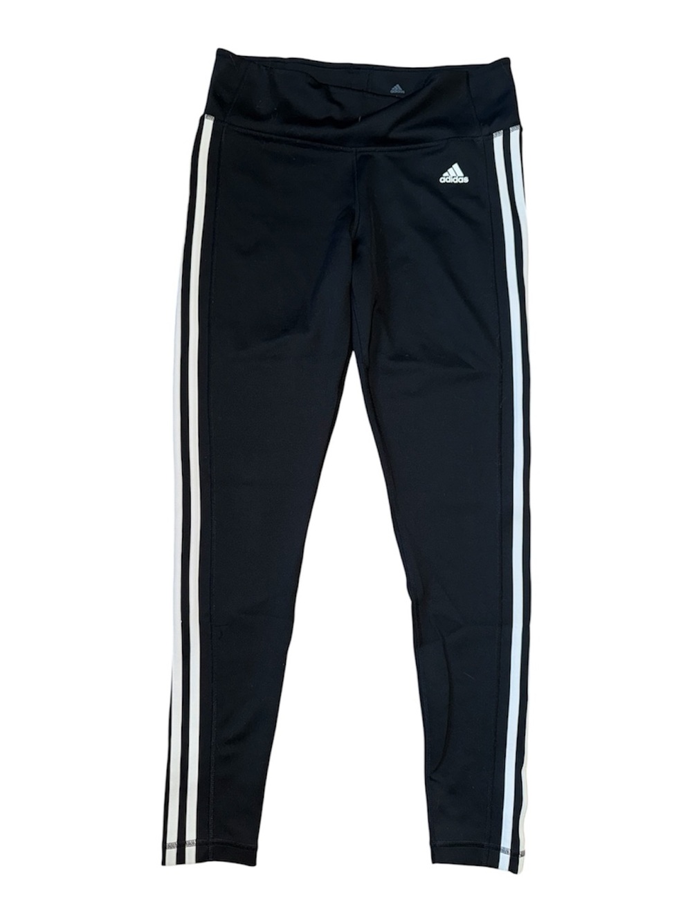 Adidas Black 3 Stripe Leggings Women’s Size Large Athletic Workout Pants